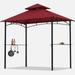 MASTERCANOPY 8 x 5 Grill Gazebo Tent Outdoor BBQ 2-Tiered Patio Gazebo Canopy with 2 LED Lights Burgundy
