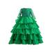 Calsunbaby Kids Girls Sequin Dress Long Sleeve Tulle Ruffle Stitching Multi-Layer Mesh Maxi Princess Dress Wedding Party Dresses