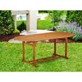 HomeStock Victorian Vibes Oval Terrace Acacia Solid Wood Dining Table - Natural Oil Finish- Extension Butterfly Leaf