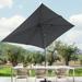 CHYVARY 6x9ft Outdoor Patio Deck Market Umbrella Outside Table Umbrellas with Non-Fading Polyester canopy Anthracite