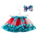 LBS Tutu Skirt+Bow Baby Kids Set Girls Costume Party Toddler Hairpin Dance Ballet Girls Outfits&Set