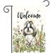 Spring Summer Garden Flag Floral Boston Terrier Yard Flag Flower Dog Garden Flags for Outside Small Outdoor Welcome Flags Double Sided