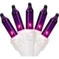 Purple Mini Christmas Light Set 7Ft White Wire