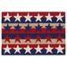 YOSITiuu Frontporch Indoor Outdoor Rug - Novelty Design Hand Hooked Weather Resistant UV Stabilized Foyers Porches Patios & Decks Stars & Stripes 2 x 3