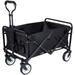 Collapsible Folding Wagon Cart With Wheels Picnic Camping Cart Garden Beach Shopping Cart Wagon Outdoor Utility Wagon With Adjustable Handle For Park Beach Garden (Black)