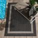 ONKER Outdoor Rug - Modern Area Rugs for Indoor and Outdoor patios Kitchen and Hallway mats - Washable Outside Carpet (5x7 Bordered - Dark Grey/Light Grey)