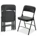 MACTANO 4 Pack Folding Outdoor Chairs with Padded Seat for Patio Lawn Black