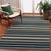 Sorrento Low Profile Easy Care Rectangular Indoor/Outdoor Rug-Transitional Decorative Colorful Contemporary Cabana Stripe Navy 8 3 X 11 6