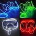 4 Pack - Neon Glowing Strobing Electroluminescent Wire/El Wire(Blue Green Red White) + 3 Modes Battery Controllers