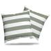 CLkPde Outdoor Decorative Throw Pillow Pack of 2 Stuffed Throw Pillows UV Resistant Water Proof Complete Pillow with Polyester Fill Insert (Stripe 18 x 18 Grey)