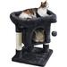 23.5in Cat Tree Tower Cat Condo with Sisal-Covered Scratching Posts Cat House Activity Center Furniture for Kittens Cats and Pets - Black