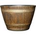 whiskey resin flower barrel planter distressed oak 15