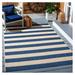 YOSITiuu Courtyard Collection 6 7 x 9 6 Beige/Navy CY6812 Indoor/ Outdoor Waterproof Easy Cleaning Patio Backyard Mudroom Area Rug