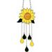 Sunflower Wind Chimes Ornaments 11.8 x 3.1 Inch Small Beautiful Window Hanging Panel Decoration with Chain for Home Garden Decor