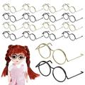 20 Pcs Eye Glasses Fashion Eyeglasses Mini Doll Wire Glasses Frames Doll Universal Small Eyes Crafts Copper Baby