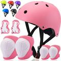 Kids Bike Helmet Toddler Helmet Kids Sport Protective Gear Set Boy Girl Child Cycling Helmet with Knee Pads Elbow Pads Wrist Guards Youth Skateboard Helmet for Kids 3+