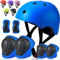 Kids Bike Helmet Toddler Helmet Kids Sport Protective Gear Set Boy Girl Child Cycling Helmet with Knee Pads Elbow Pads Wrist Guards Youth Skateboard Helmet for Kids 3+