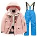 Youmylove Children Ski Suit Multi Pocket Jacket And Pants Winter Windbroof Snowboarding Winter Warm Snow Suits Unisex Stylish Toddler Child Outwear
