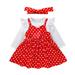 Bjutir Cute Outfits Set For Boys Girls Toddler Spring And Fall Girls Outfits Cute Baby White T Shirt Small Flying Sleeve Base Shirt Polka Dot Halter Dress