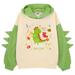 Bjutir Casual Long Sleeve Tops For Toddler Little Girls Dinosaur Hoodie Pullover Sweatshirt Cute Raglan Sleeve Splice Cartoon Hooded Winter Kids Tops