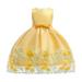 Tengma Toddler Girls Dresses Wedding Party Clothes For Children Sleeveless Causal Dress Flower Wedding Party Princess Dress Pageant Gown Yellow 140