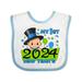 Inktastic My First New Year- 2024- Baby Boy in Top Hat Boys or Girls Baby Bib