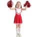 Tengma Toddler Girls Dresses Dress Sleeveless Round Neck Striped Cheerleading Dress Performance Sports Princess Dresses Red 110