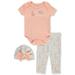 Duck Duck Goose Baby Girls 3-Piece Animal Friends Outfit set - peach multi 6 - 9 months (Newborn)