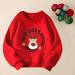 Pitauce Girls Christmas Sweater Soft Warm Sweater Toddlers Knitted Cute Reindeer Pullover Long Sleeve Ugly Christmas Sweater Holiday Gift Gifts for Baby