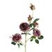 Artificial Rose Branch with Stem Green Leaves 6 Head Home Wedding Party Faux Flower Floral Arrangement Indoor Outdoor Garden Decoration Photo Props-Cameo Brown