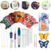 Embroidery Starter Kit Embroidery Pen Set Including Magic Embroidery Pen Punch Needle 50pcs Color Threads Embroidery Needles Stitching Punch Pen Craft Tool for DIY Embroidery Beginners