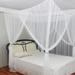 4 Corner Post Elegant Mosquito Net Curtain Bed Canopy for Full Queen King Size Bed Suitable for Indoor Outdoor Net (75 x83 x95 )