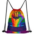 Ylisaa Gay Pride Rainbow Flag Drawstring Pack Gay Love is Love Gym Sack Rucksack Shoulder Bags for Men & Women