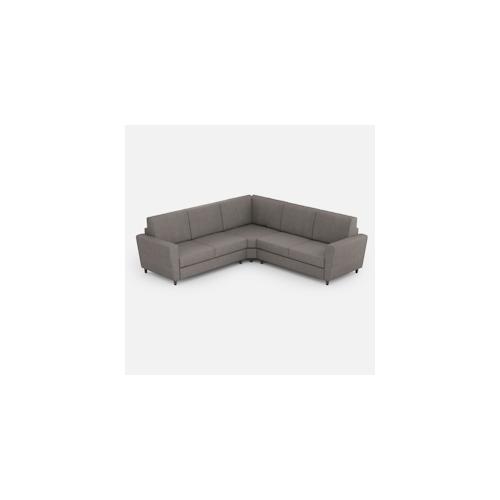 Yasel 2-Sitzer-Sofa (zwei 60-cm-Sitze) + Ecksofa + 2-Sitzer-Sofa (zwei 60-cm-Sitze) Außenmaße L.228x228 grau