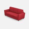 Yasel 3-Sitzer-Sofa (drei Sitze à 60 cm), Außenmaße L. 212 cm, rote Farbe