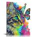 Creowell Butterfly Wall Art Wall Art Decor Cat Wall Art Bathroom Wall Art Enjoy Life Painting Aesthetics Texture Wall Art Canvas Poster Wall Art White Wall Art Print Easy To Hang 16x20 in / 12x16 in