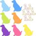 Cute Dog Sticky Notes with Paper Clips 210 Sheets Cartoon Animal Self-Stick Notes Index Tabs Dog Shape Memo Pads Index Tabs 7 Pack (7 Color) Small