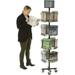 Floor Standing Portable Literature Rack 16 Pockets For Magazines Spinning Tiered (Steel Wire)