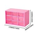 Dadatutu Mini Drawer Organizer Home Storage Drawers Cute Storage Box 9 Mini Table Organizers and Storage Drawers Plastic Storage Box for Office Cosmetics Jewelry Stationery Room (Pink)