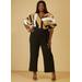 Plus Size Abstract Straight Leg Jumpsuit