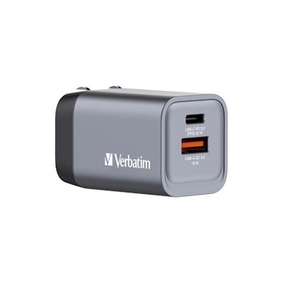 Verbatim GaN Charger 35 W, 2 Ports USB-C Ladegerät, Power Adapter mit USB-C und USB-A