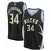 Men's Fanatics Branded Giannis Antetokounmpo Black Milwaukee Bucks Fast Break Replica Player Jersey - Statement Edition