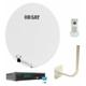 Pack Hdsat Parabole Satellite Fibre Blanche 85cm + lnb Single + Récepteur / Décodeur tv Satellite