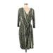 Lennie For Nina Leonard Casual Dress - Wrap: Green Snake Print Dresses - Women's Size Medium