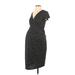 Motherhood Casual Dress - Wrap: Black Polka Dots Dresses - Women's Size Small Maternity