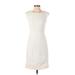 Calvin Klein Cocktail Dress - Sweater Dress: Ivory Jacquard Dresses - Women's Size P