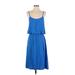 Michael Stars Casual Dress - DropWaist Square Sleeveless: Blue Dresses - Women's Size X-Small