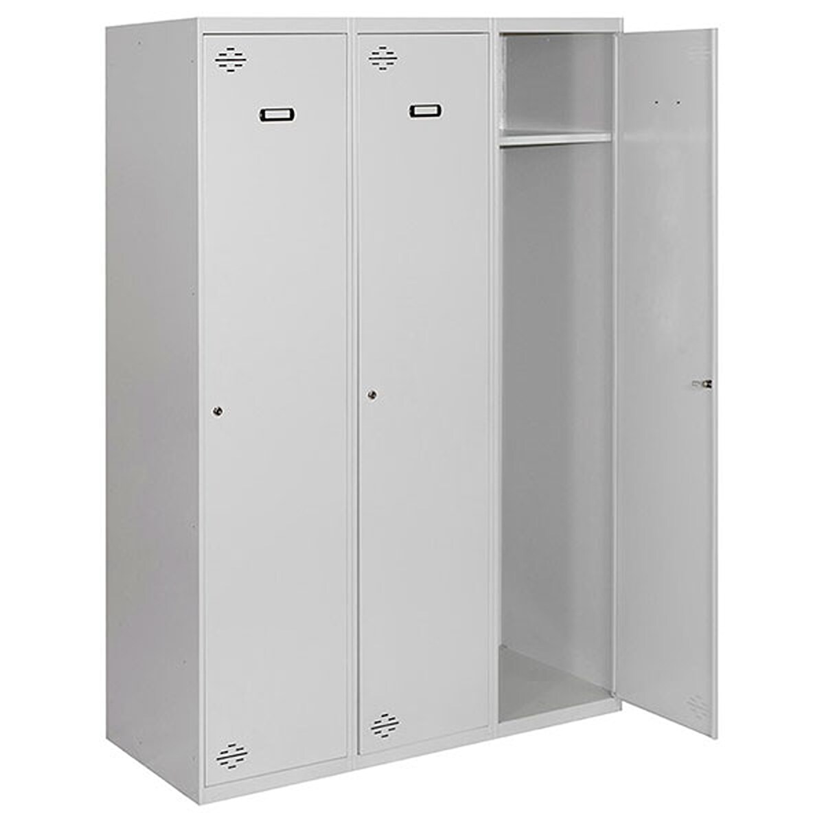 SimonRack Spind Schrank, Metallschrank, Schließfachschrank, Schloss, 3 Abteile, 1800x1200x500 mm - Simonlocker Image