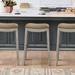 Julien Bar & Counter Stool - Bar Height (29-1/2"H Seat), Gray Painted, Sunbrella Fabric, Gray Painted/Sunbrella Granite/Bar Height - Grandin Road