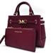 Michael Kors Bags | Michael Kors Reed Small Satchel Crossbody Bag & Lg Double Zip Wallet Dark Cherry | Color: Gold/Pink | Size: Os